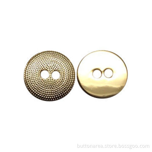 Sewing button with shiny gold